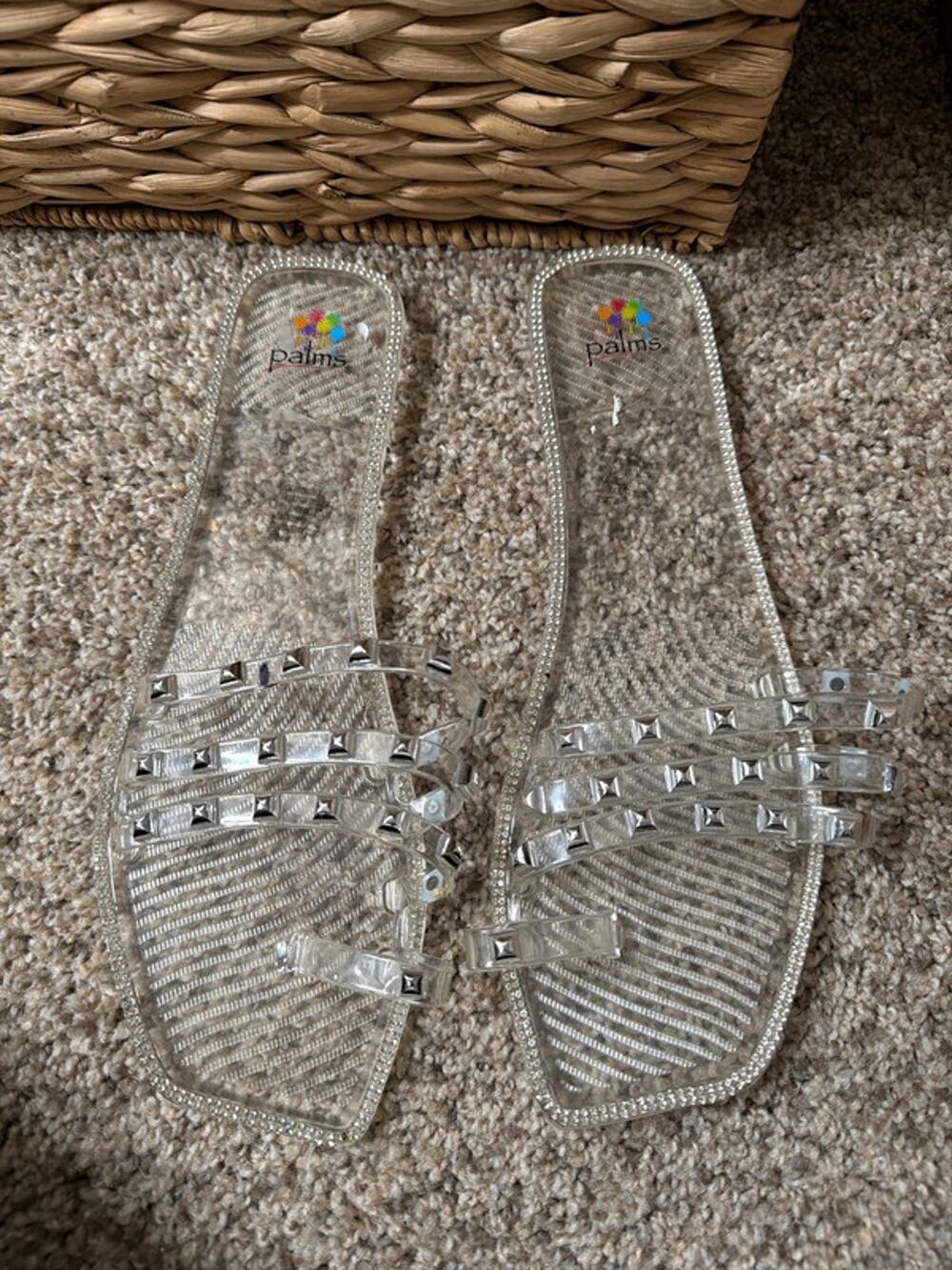 Palms jelly, stud, and rhinestone slide EUC 11 341